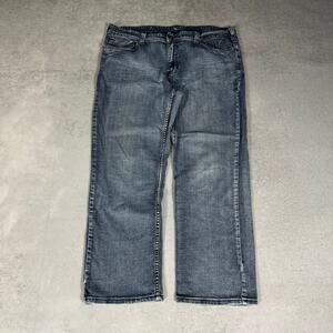 Uran Pipeline Straight Leg Jeans Faded Blue - Size: 40x30